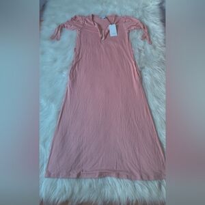 Merrick White Pink Short Sleeve Dress Size Xs NWT